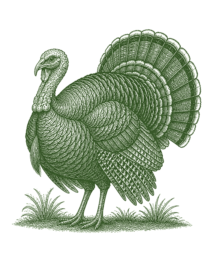 Rio Grande turkey engraving